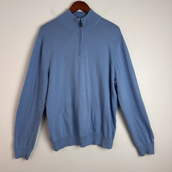 Jos. A. Bank Other - Jos A Bank Traveler Sweater Mens Large Blue 1/4 Quarter Zip 100% Pima Cotton